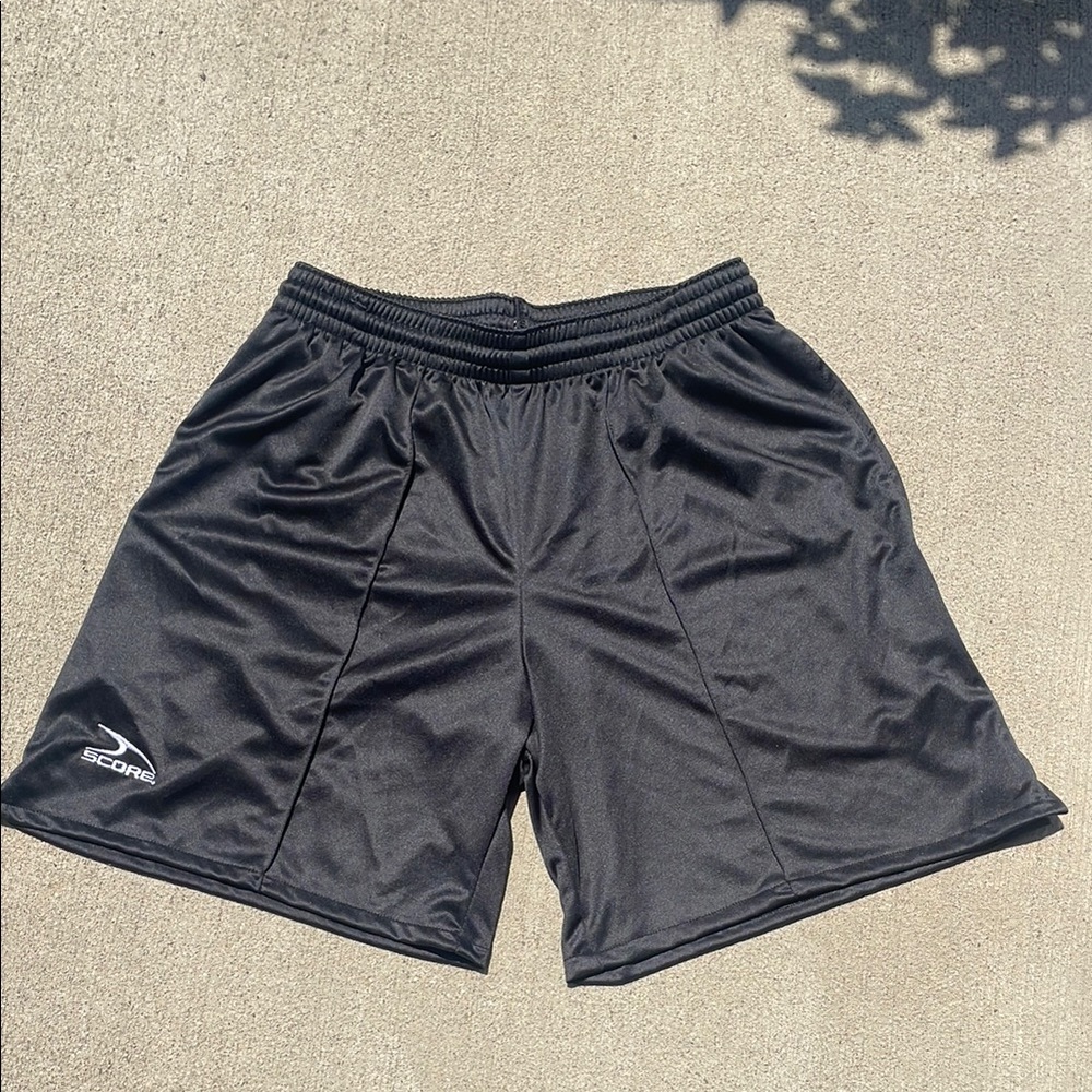 Black Performance Athletic Shorts with Elastic Waistband
